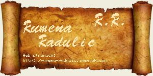 Rumena Radulić vizit kartica